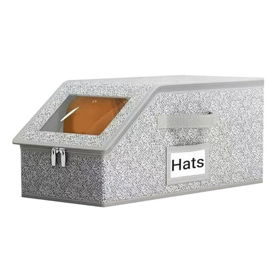 AOOOWER Zippered Caps Storage Box Transparent View Window Organiser For Baseball Hats Car Home Closet Organization Tool