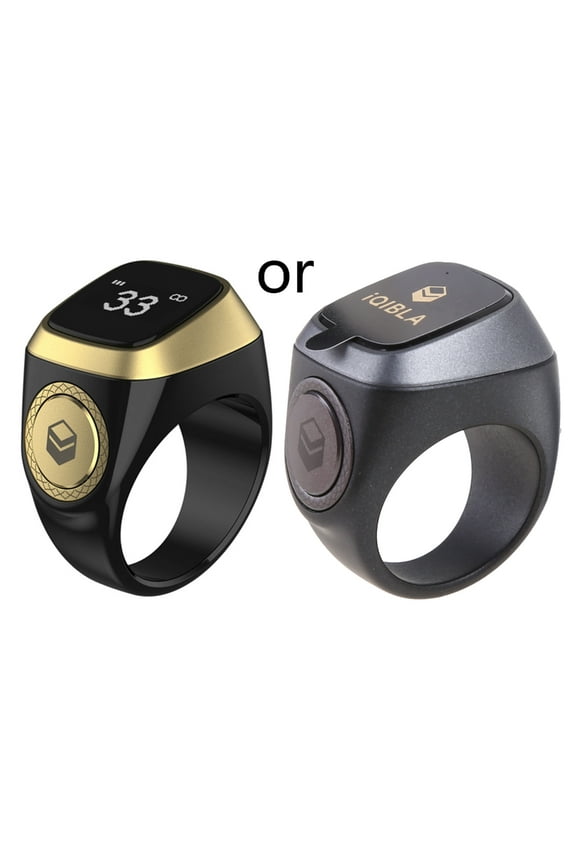 iQibla Zikr 1 Lite Prayer for Smart Tally Counter Ring Muslim Digital for Time Reminder 0.49" 72x40 OLED Screen for Musl