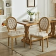 thumbnail image 1 of AOOWOW French Country Velvet Dining Chairs Set of 2 Upholstered Dining Room Chairs with Round Back and Wood Legs, 1 of 11