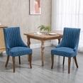 thumbnail image 1 of AOOWOW Linen Channel Tufted Kitchen Dining Chairs Set of 2 with Solid Wood Legs, 1 of 9