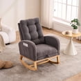 thumbnail image 1 of AOOWOW Teddy Nursery Rocking Chair with Retractable Foot Rest,Glider Rocking Chair,  Dark Gray, 1 of 10