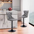 thumbnail image 1 of AOOWOW Swivel Velvet Barstools Adjusatble Seat Height from 25-33 Inch, Modern Upholstered Chrome base Bar Stools Set of 2, 1 of 7