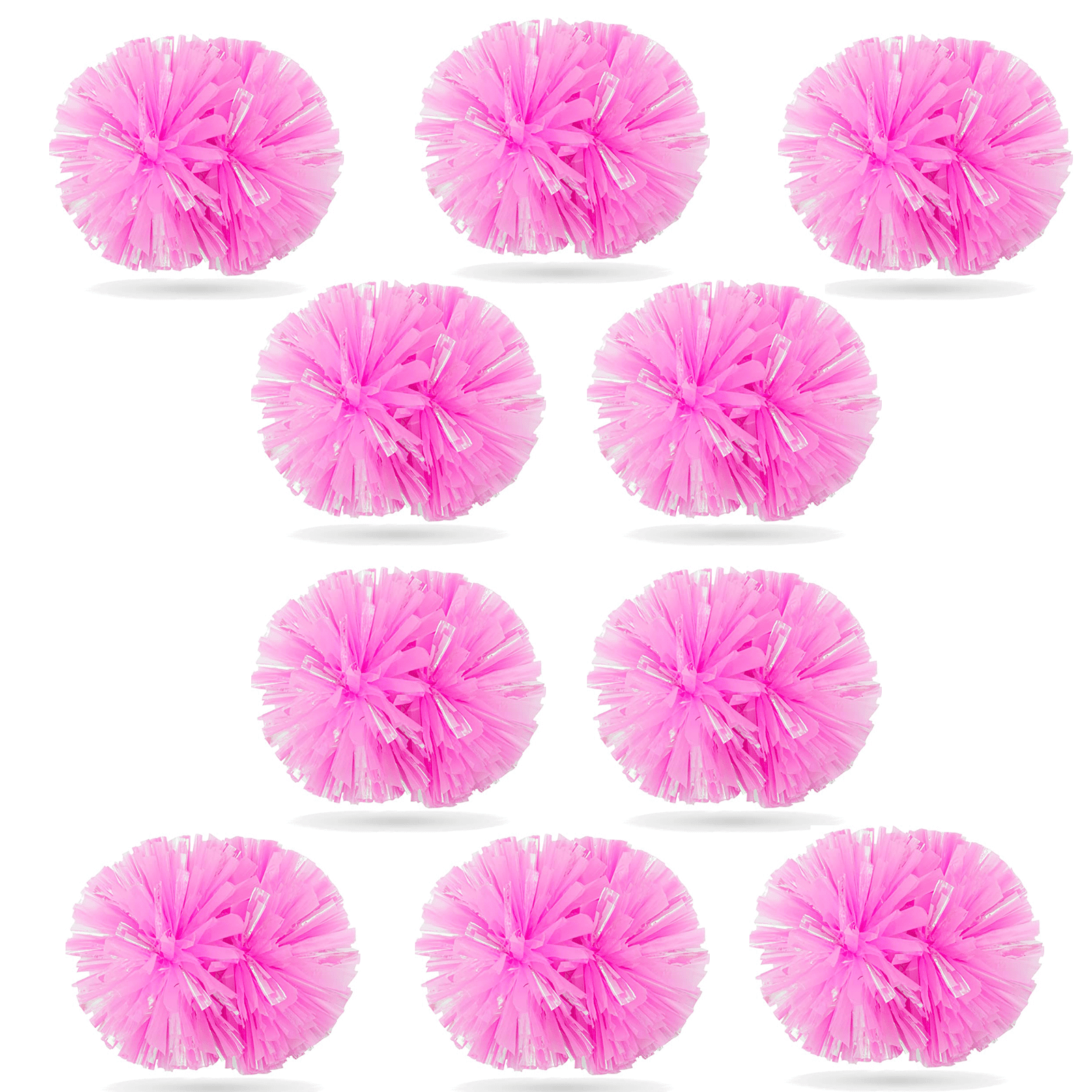 AOPANDA  Cheerleading Pom Poms with Baton Handle for Team Spirit Sports Dance Cheering Kids Adults(Pink and 10PCS）