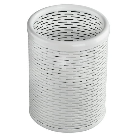 Artistic Urban Collection Punched Metal Pencil Cup, 3 1/2 x 4 1/2, White -AOPART20005WH