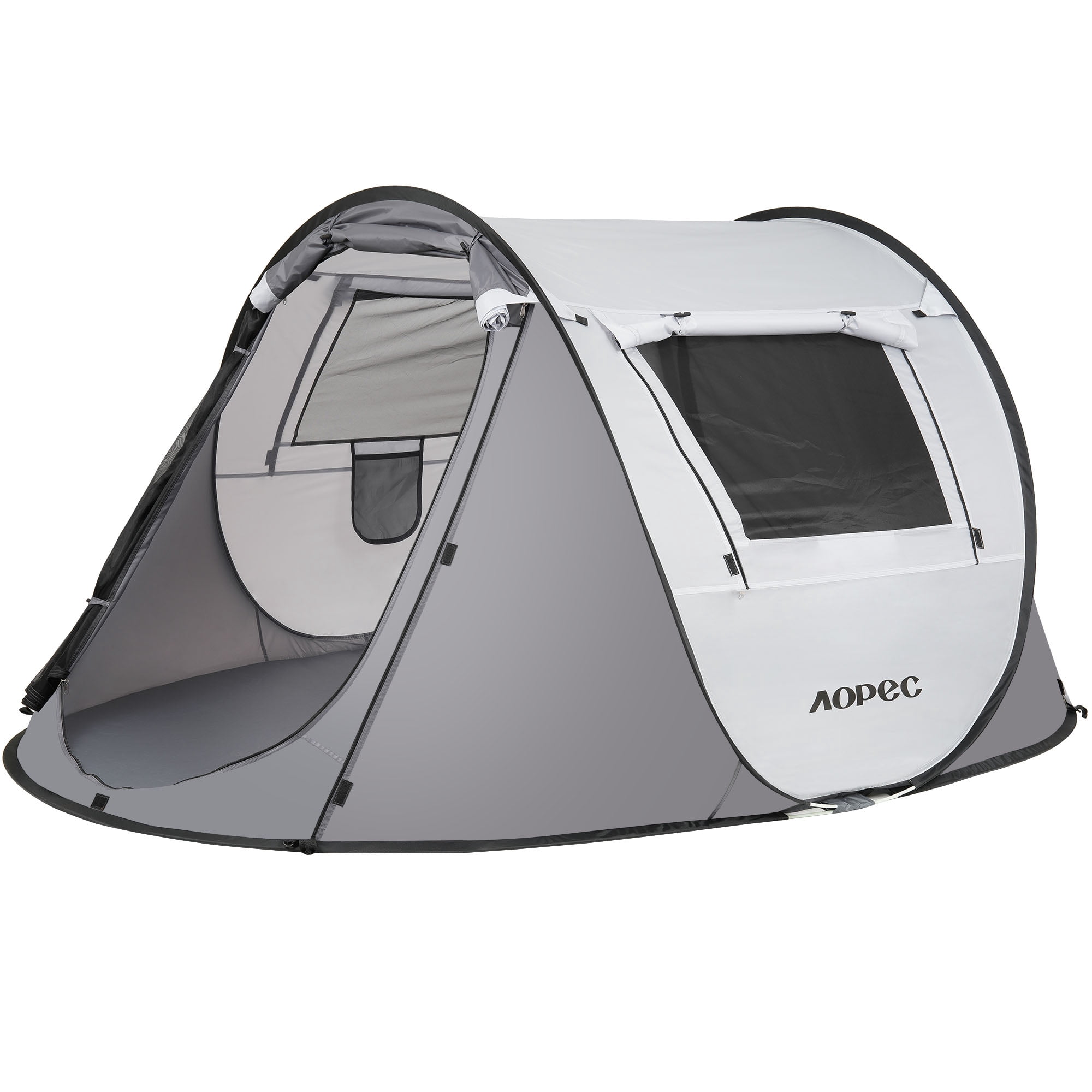 AOPEC Pop Up Camping Tent, 2/4/6 Person Instant Tent Waterproof PU4500mm, Spacious Ventilated Camping Tent with Front Porch, Quick Setup Lightweight Portable for Outdoor Camping Hiking Beach