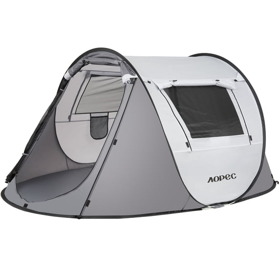 AOPEC Pop Up Camping Tent, 2/4/6 Person Instant Tent Waterproof PU4500mm, Spacious Ventilated Camping Tent with Front Porch, Quick Setup Lightweight Portable for Outdoor Camping Hiking Beach