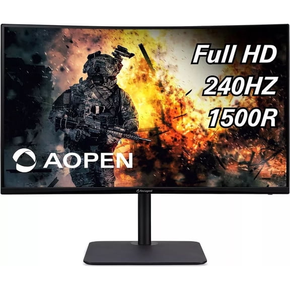 AOPEN by Acer 32HC5QR Zbmiiphx 31.5" 1500R Curved Full HD (1920 x 1080) VA Zero-Frame Gaming Monitor with Adaptive-Sync Technology, 240Hz, 1ms , (Display Port & 2 x HDMI 1.4 Ports), Black