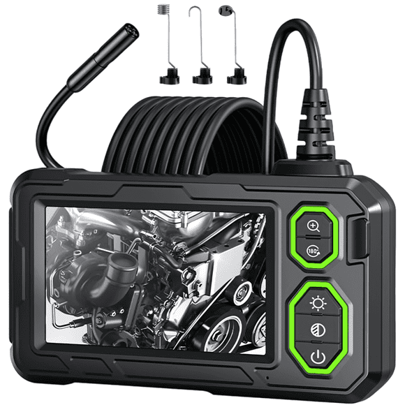 AOPICK 4.3" LCD Screen IP67 Waterproof Borescope, 1080P HD Inspection Camera,Endoscope Camera with Light,16.5ft Endoscope Camera Semi-Rigid Cable,Snake Camera,Gadgets for Man.