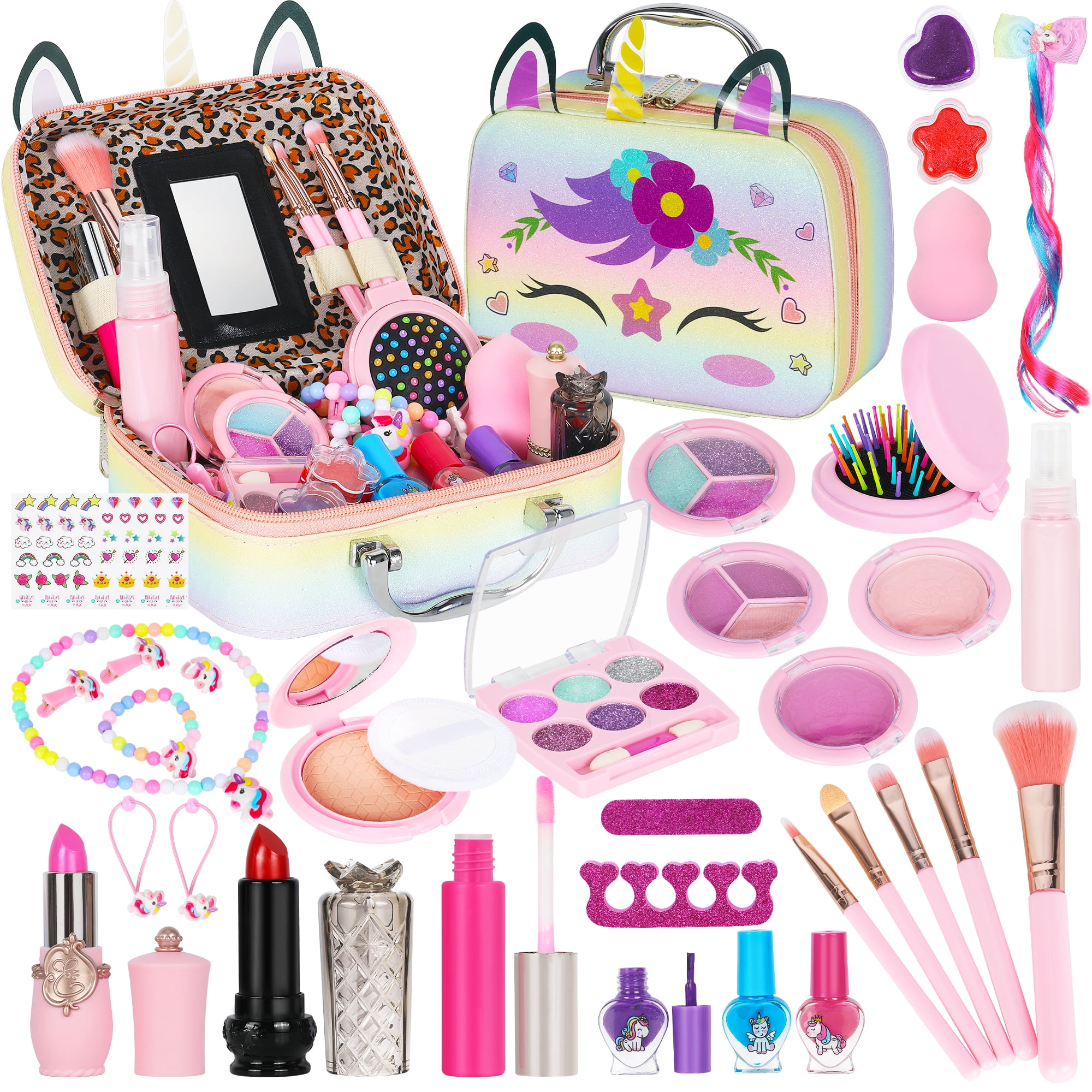 Kids Makeup Kit for Girls 31 Pcs Washable Real Kids Make Up Set Little Girl  Unicorns