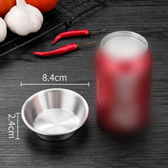 AOQIANLAN 1Pc Stainless Steel Small Sauce Dishes Seasoning Serving Tray Spice Plates Set Soy Sauce Dish Specialty Tableware