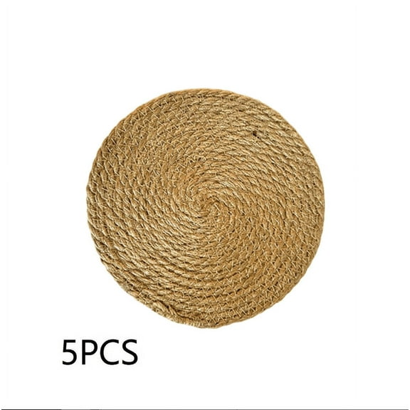 AOQIANLAN Bohemian Round Linen Placemat Hand Woven Suitable For Dining And Weddings