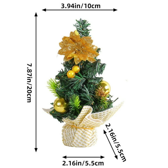 AOQIANLAN Christmas Tree Mini Christmas Package Tree Desktop Ornaments Children's Gifts Christmas Tree Trumpet Xmas New Year Decoration gold