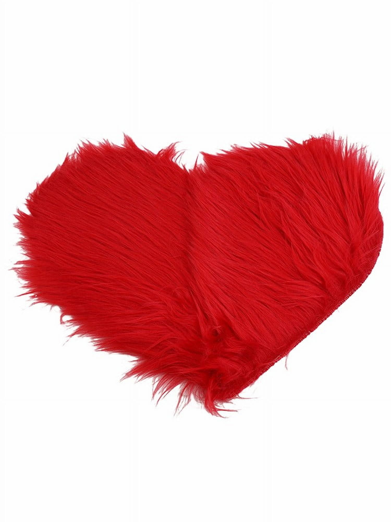 AOQIANLAN Heart Shape Faux Fur- Rug Bedroom Fluffy- Shaggy Area Rugs ...