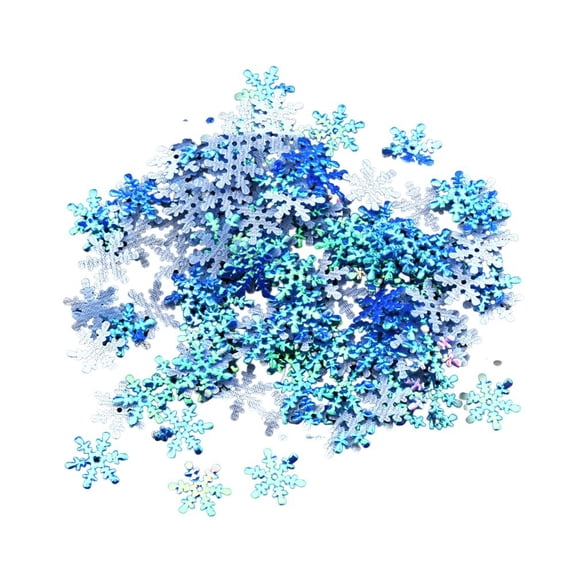 AOQIANLAN Reusable 15mm Christmas Snowflake Confetti for Tree and Table Decoration 1.5cm Blue AB