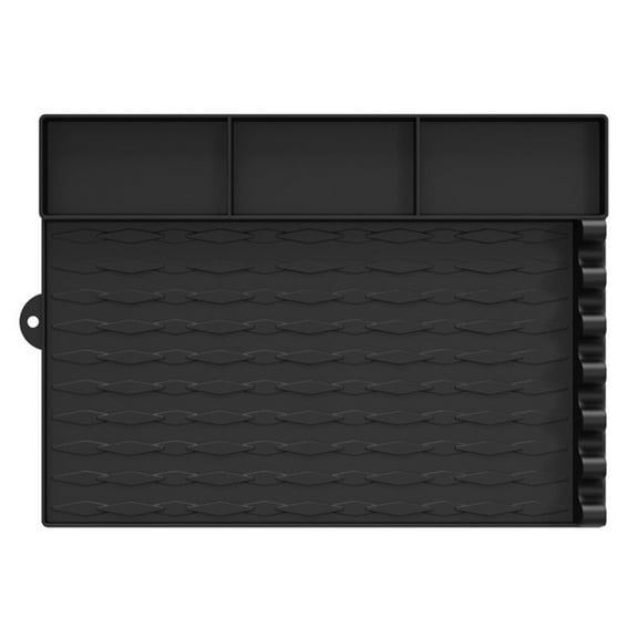 AOQIANLAN Silicone BBQ Grill Mat: Oil-Resistant Easy Clean and Space-Saving Design! Black