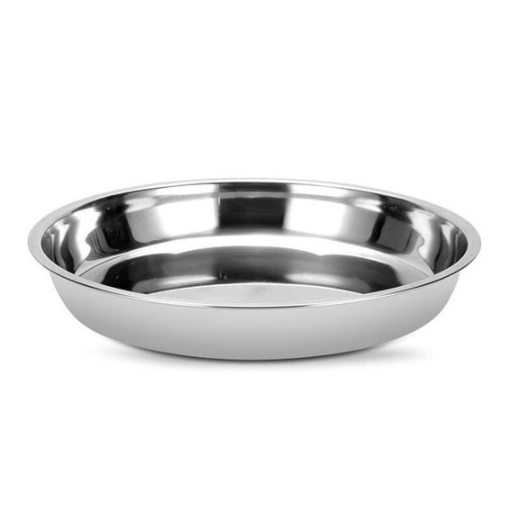 AOQIANLAN Stainless Steel Cold Crust Tray With Non-Magnetic Cake Tray And Flat Plate Korean Fruit Plate Cake Plate Bone Dish Dish 28cm