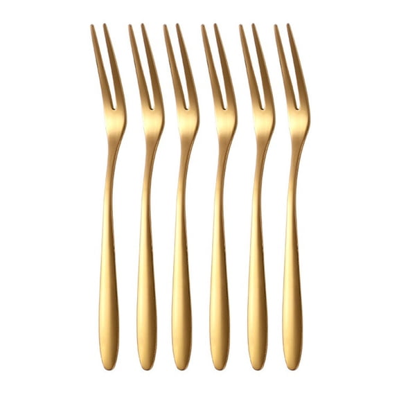 AOQIANLAN Stylish And Mini Food Picks Set Of 6 Stainless Steel Forks For Desserts