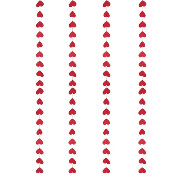 AOQIANLAN Valentine Heart Garland Red Pink Heart Hanging Garland Banner Love Heart Hanging 300cm