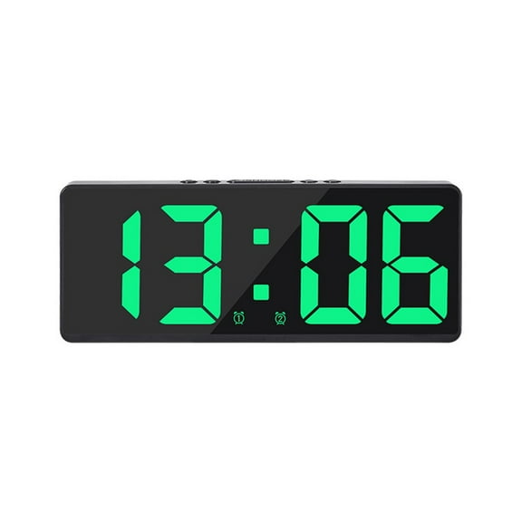 AOQIANLAN Voice Activated LED Digital Clock with Temperature and Electronic Watch Black shell green