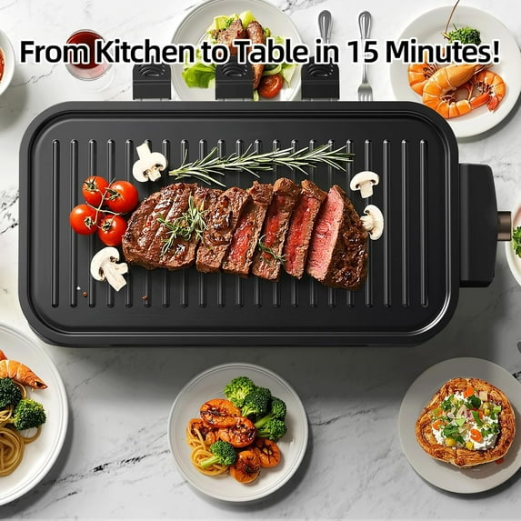 AORAN Indoor Grills Electric Smokeless – Versatile Smokeless Indoor Grill for Home Cooking