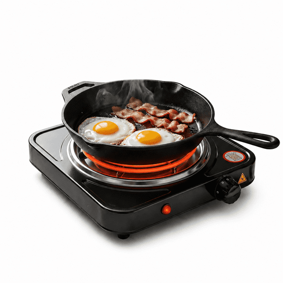 AORAN Portable Single Burner Electric Cooktop with Plug, Countertop Induction Hob, Compact Hot Plate, Efficient Cooking, Temp Control, Indicator Light, Easy-Clean Stove for Home, Kitchen, Outdoor