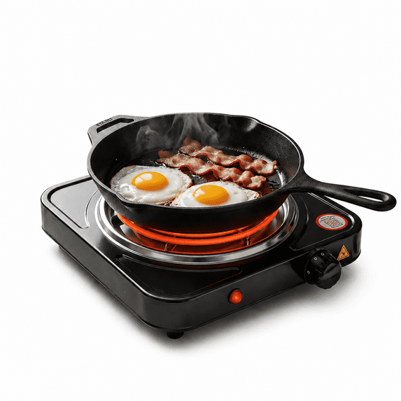 AORAN Portable Single Burner Electric Cooktop with Plug, Countertop Induction Hob, Compact Hot Plate, Efficient Cooking, Temp Control, Indicator Light, Easy-Clean Stove for Home, Kitchen, Outdoor