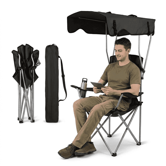 AORAN Reinforced Load-bearing Outdoor Fishing Chair, Ergonomic High Back, Breathable & Wear-resistant, Foldable & Portable Wild Fishing Leisure Stool Chair.Black