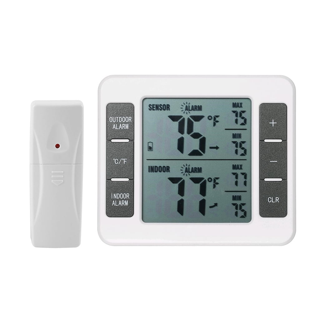 Wsdcam Refrigerator Alarm 60 Seconds Time Delay 90dB Loud Freezer Door Alarm Ultra-Slim Wireless Fridge Alarm-2 Pack, Size: 3.15 x 1.38, White