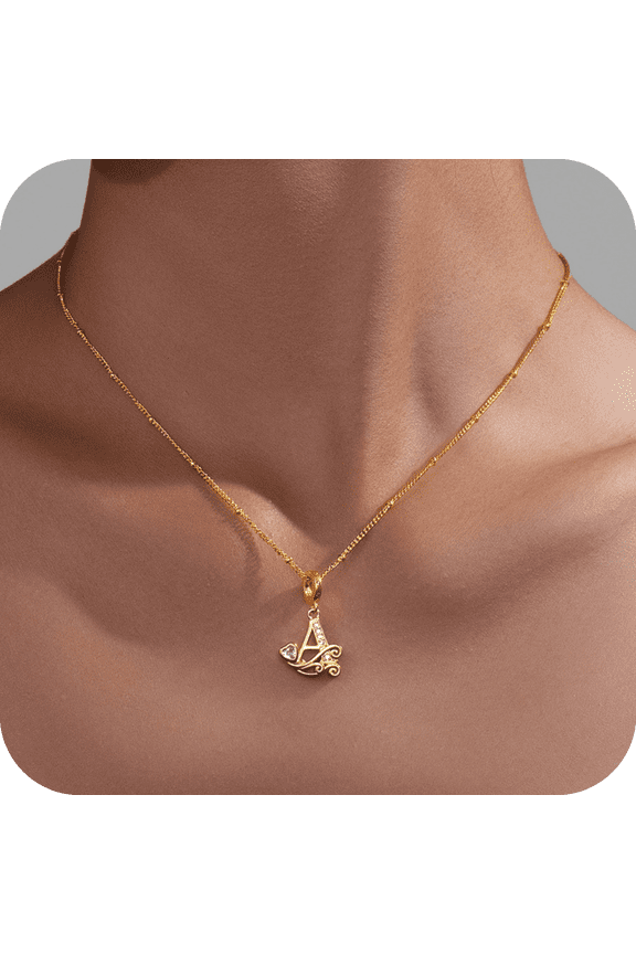 Initial Necklaces for Women - 14K Gold Plated Dainty Trendy Letter Pendant Initial A Necklace Personalized Necklace Jewelry Gifts