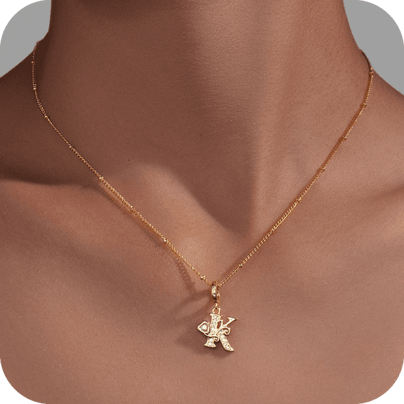 AOROCO Initial Necklaces for Women - 14K Gold Plated Dainty Trendy Letter Pendant Initial K Necklace Personalized Necklace Jewelry Gifts