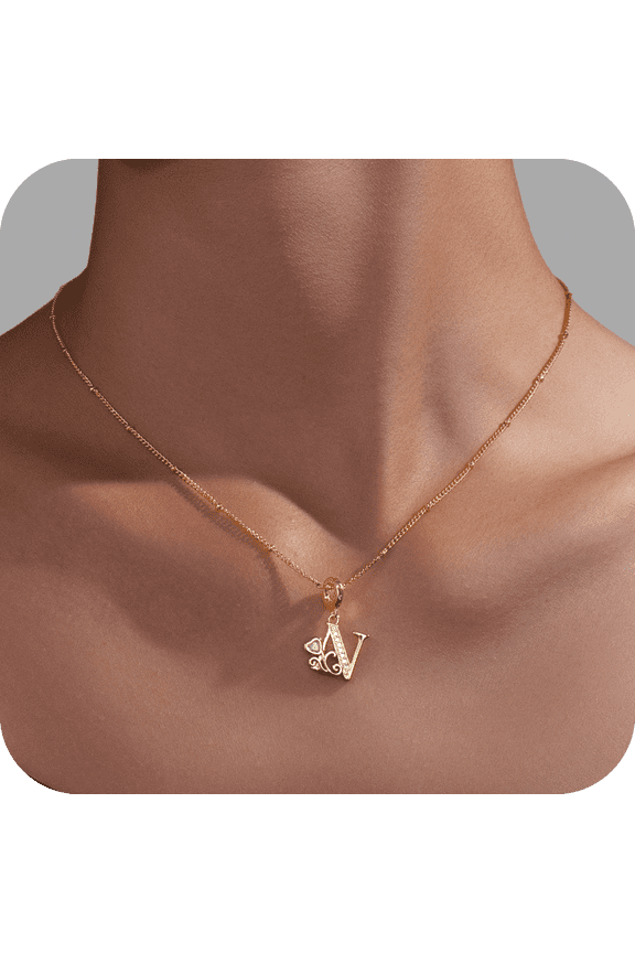 Initial Necklaces for Women - 14K Gold Plated Dainty Trendy Letter Pendant Initial N Necklace Personalized Necklace Jewelry Gifts