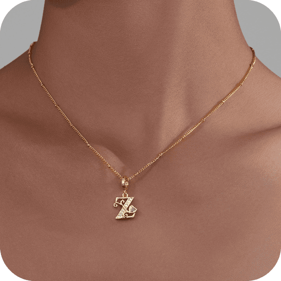 AOROCO Initial Necklaces for Women - 14K Gold Plated Dainty Trendy Letter Pendant Initial Z Necklace Personalized Necklace Jewelry Gifts