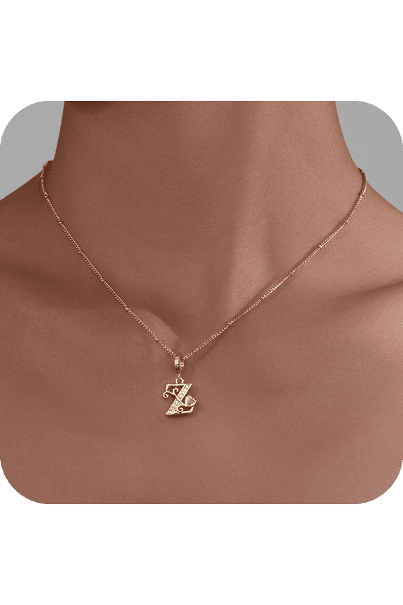 Initial Necklaces for Women - 14K Gold Plated Dainty Trendy Letter Pendant Initial Z Necklace Personalized Necklace Jewelry Gifts