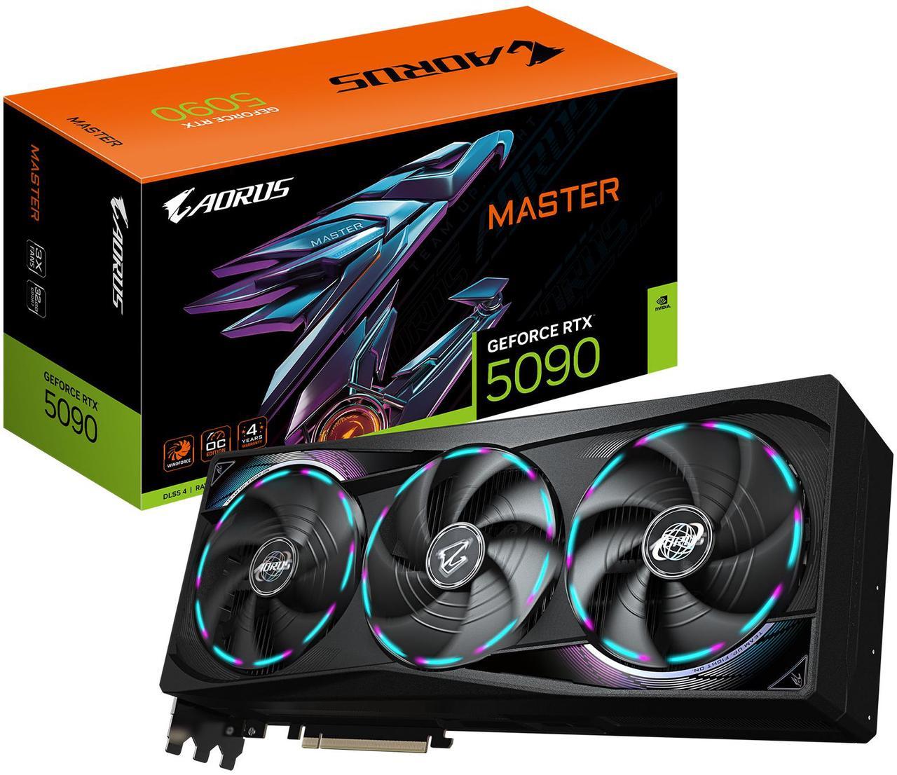 GIGABYTE AORUS GeForce RTX 5090 32GB GDDR7 PCI Express 5.0 ATX Graphics Card GV-N5090AORUS M-32GD
