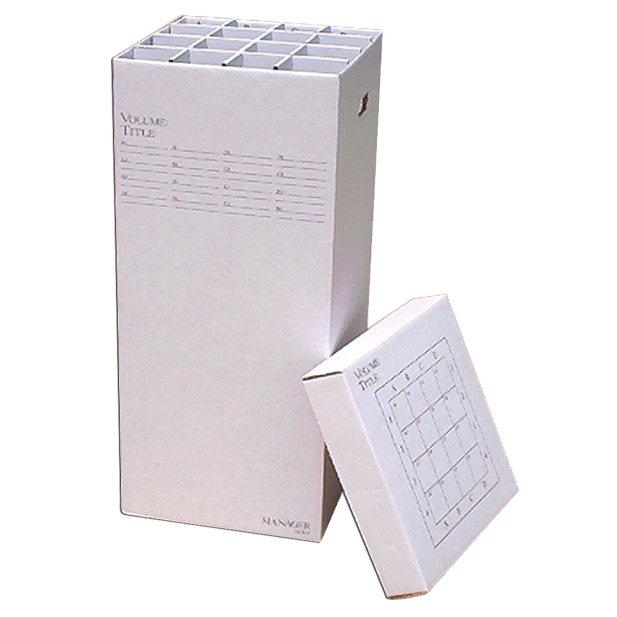 White Corrugated Cardboard 16-Slot Rolled Document Storage Box