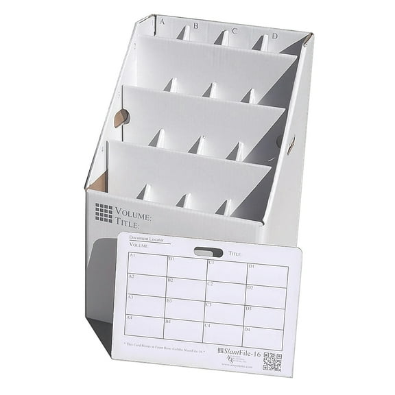 AOS Upright Rolled File Storage - White - 16 Slots