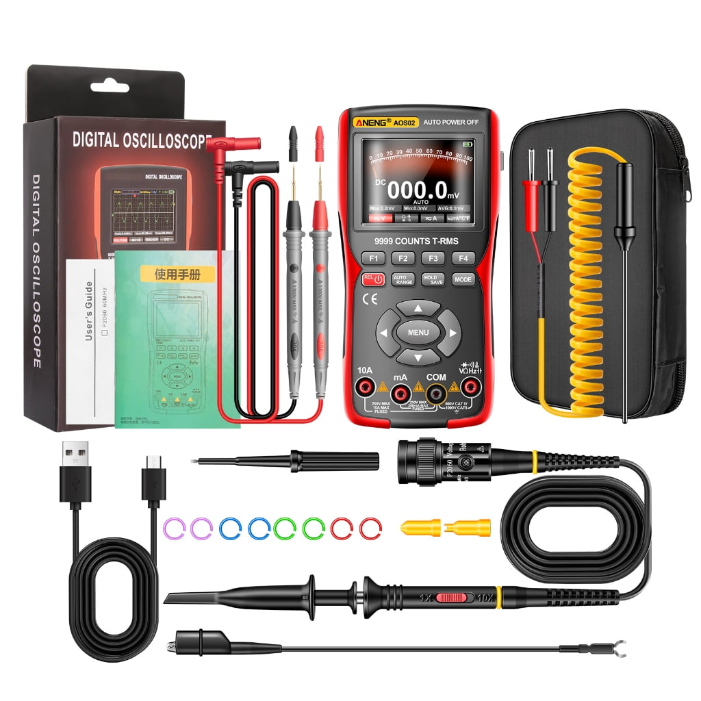 AOS02 9999 Counts Digital Oscilloscope Transistor Test Multimeter