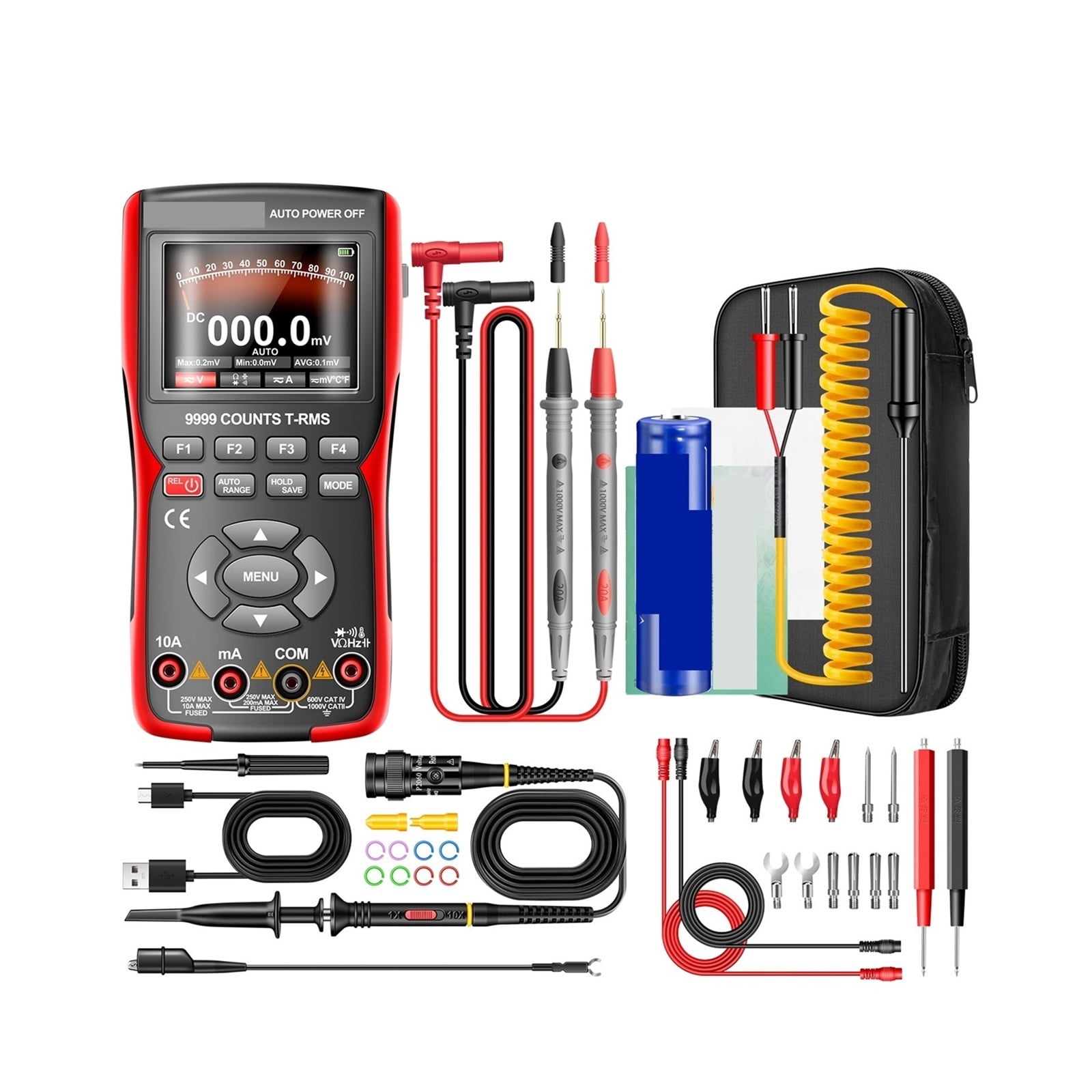 AOS02 Digital Oscilloscope Transistor Test Multimeter 48MS/s Sampling Rate 10MHZ Analog Bandwidth Support Waveform Storage ,Professional Designed