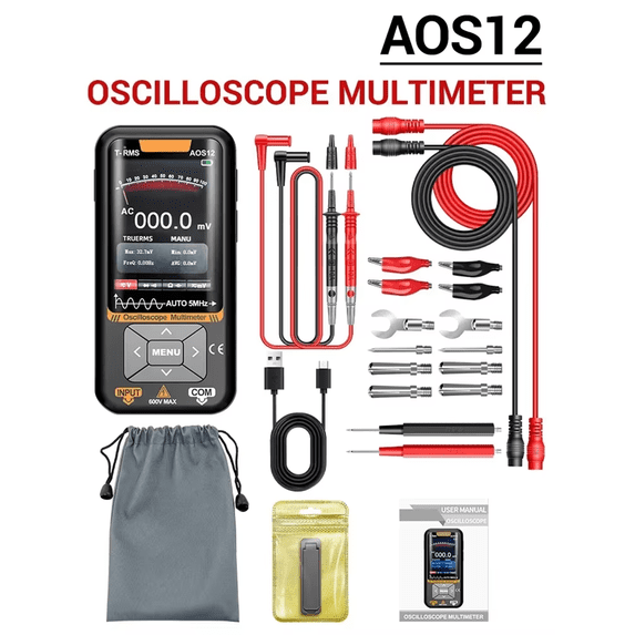 AOS12 Oscilloscope Multimeter 2 in 1 5MHZ 48MSa/s Sampling Portable Oscilloscope