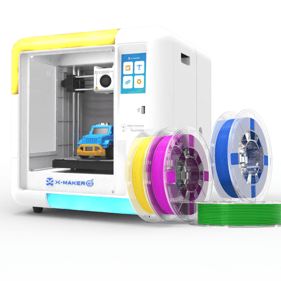 AOSEED 3D Printer Deal Pack for Kid (AI-Powered) with 4 PLA Filament Set, Built-in 1500+ Models 15+ Mini 3D Design Module, 0.05mm High Precision, 300mm/s High Speed Printing