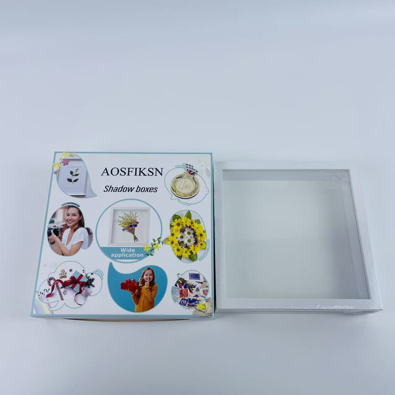 Shadow Pictore AOSFIKSN Shadow boxes,Picture Frame Display Case, White, 8 x 8 Inch ...