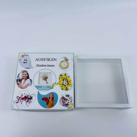 AOSFIKSN Shadow boxes,Picture Frame Display Case, White, 8 x 8 Inch ...