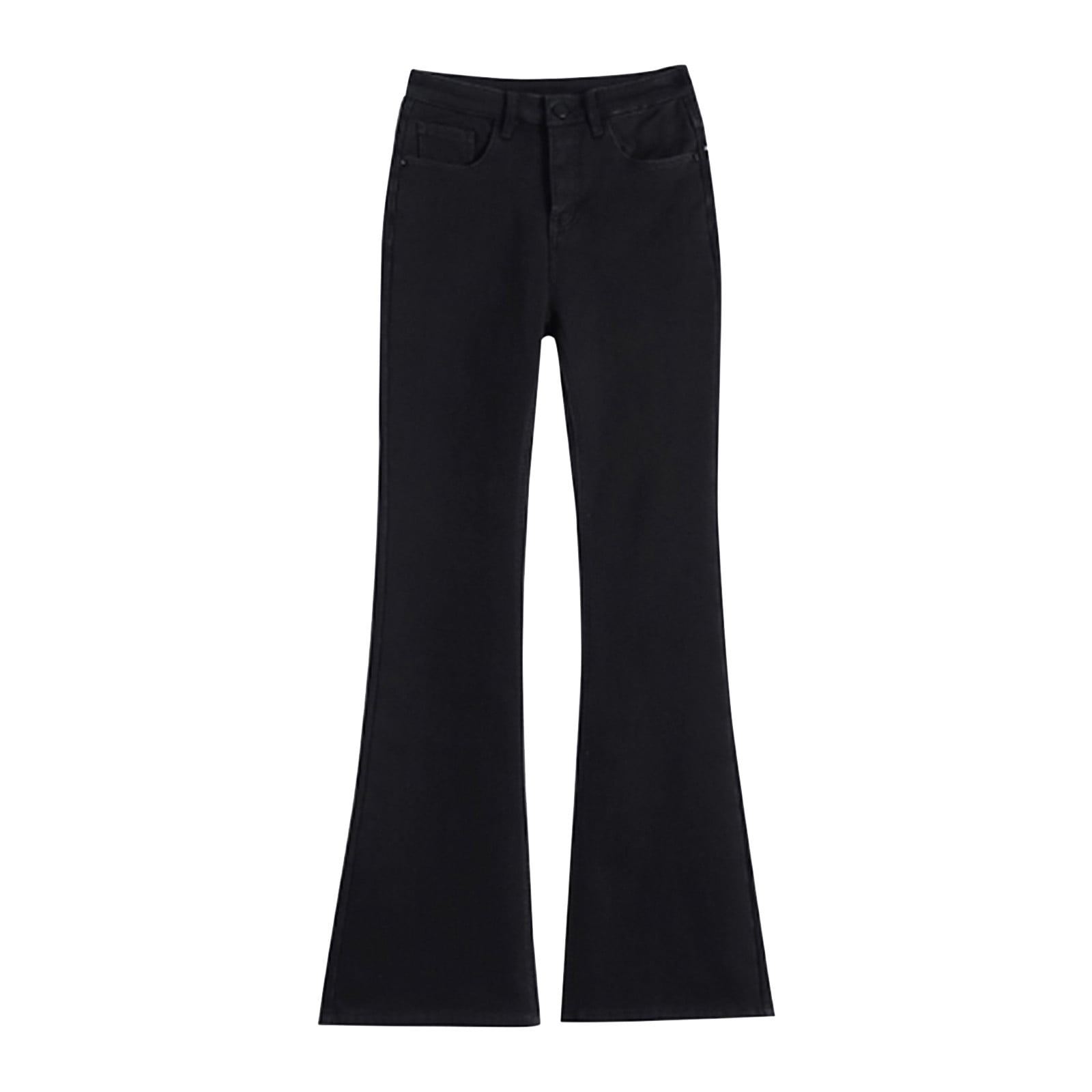 AOSFYTI Bell Bottom Jeans for Women High Waisted Elastic Waist Trendy