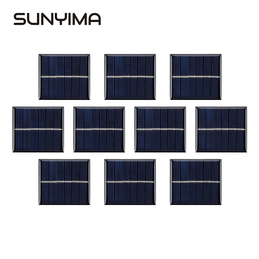 AOSHIKE 10Pcs 3V 120mA Micro Solar Panels Cells DIY Solar Epoxy Plate Electric Toy Materials Photovoltaic Cells Charger 60mmx55mm/2.36"x2.16"