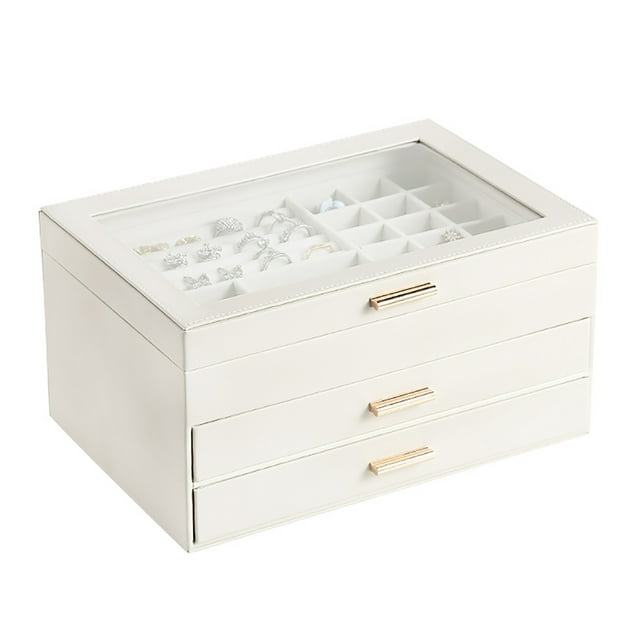 AOSIFIEL 3Layer Jewelry Box for Women and Teen Girls, Necklace and