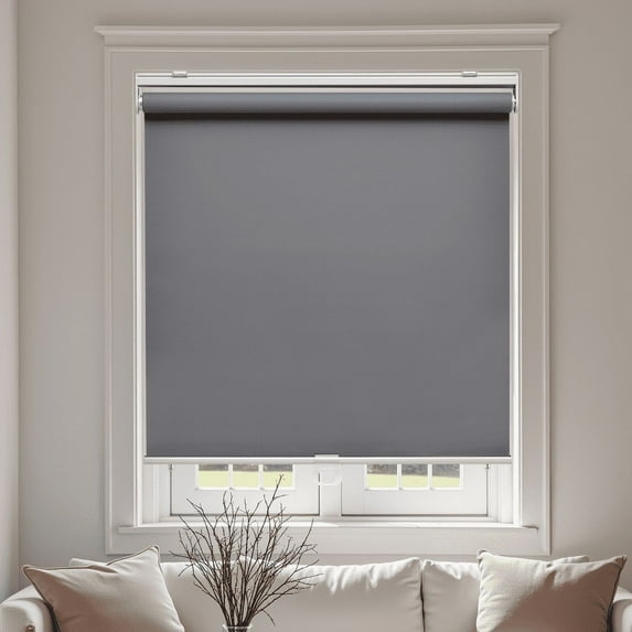 AOSKY Blackout Roller Shade--Experience the safety and convenience of a cordless design, easy installation, and family-friendly use,50" W x 72" H,Grey