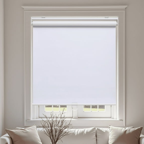 AOSKY Blackout Roller Shade--Experience the safety and convenience of a cordless design, easy installation, and family-friendly use,55" W x 72" H,White