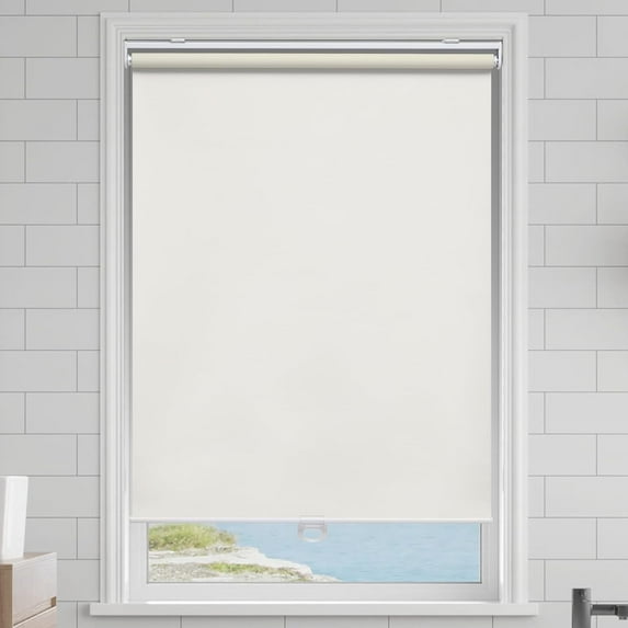 AOSKY Cordless Blackout Roller Shade for Window,High-Grade Blinds with Spring System. UV Protection,Durable,Easy.The More Suitable Choice in Shades for Home and Office,47" W x 72" H,Ivory White