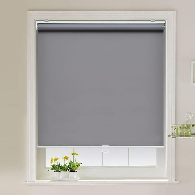 AOSKY Cordless Blackout Roller Shade for Window,High-Grade Blinds with Spring System. UV Protection,Durable,Easy.The More Suitable Choice in Shades for Home and Office,39" W x 72" H,Grey