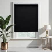 AOSKY Cordless Roller Shades, 20"W x 72"H, Free Stop Easy Install Blackout Blinds, Thermal Insulation UV Protection for Home Office, Black